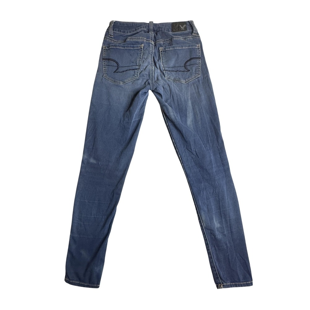 American‎ Eagle Jegging Jeans Womens 0 Short Blue Medium Wash Stretch Denim